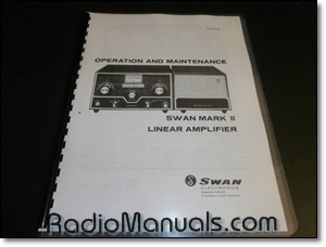 Swan Mark II Linear Amplifier Manual - Click Image to Close